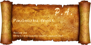 Pauleszku Anett névjegykártya