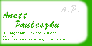 anett pauleszku business card